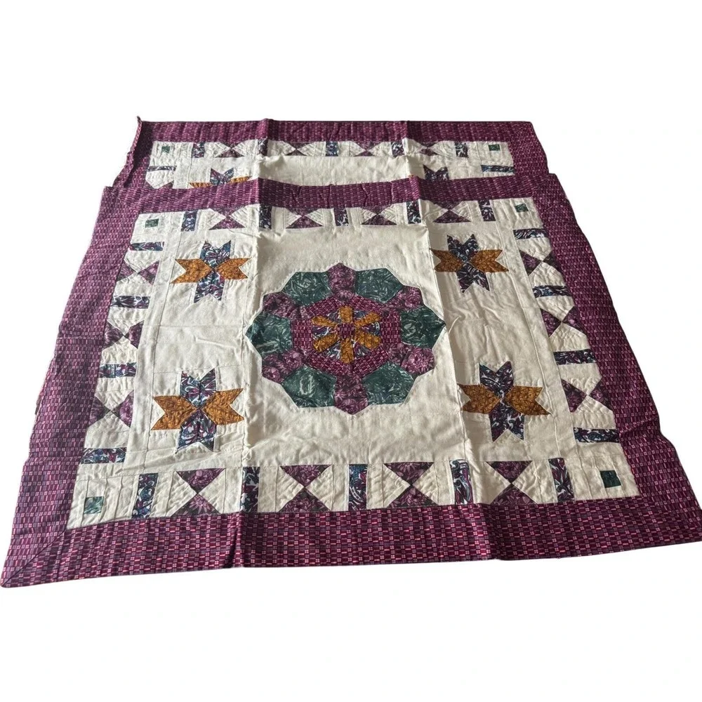 Vintage NEW Set of 2  Quilt Shams – Standard Size Hand Stitched,  1990s